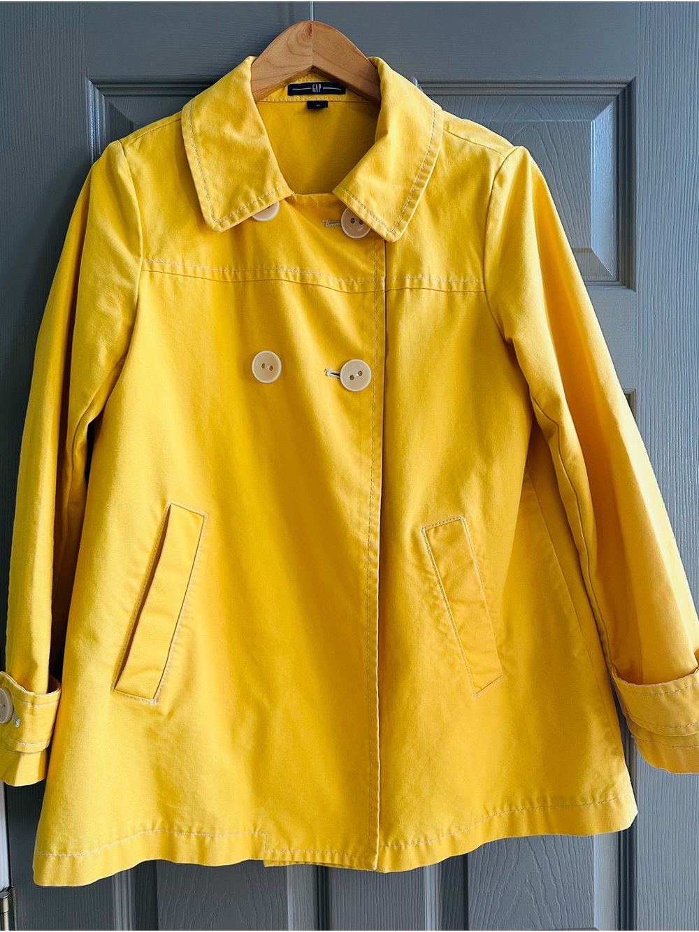 GAP Bright Yellow Double-Breasted Trench Coat